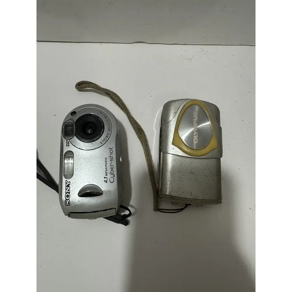 Lot of 2 Digital‎ Cameras NOT Working Sony Cybershot 4.1 Pm + Olympus Stylus 300